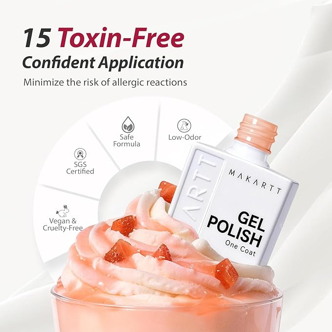 Makartt Jelly Nude Pink Gel Nail Polish Set: 6 Colors Neutral Jelly Nail Polish Kit 15ML One N'Done Sheer Translucent Effect Soak Off UV LED Nail Art Manicure Gift for Women