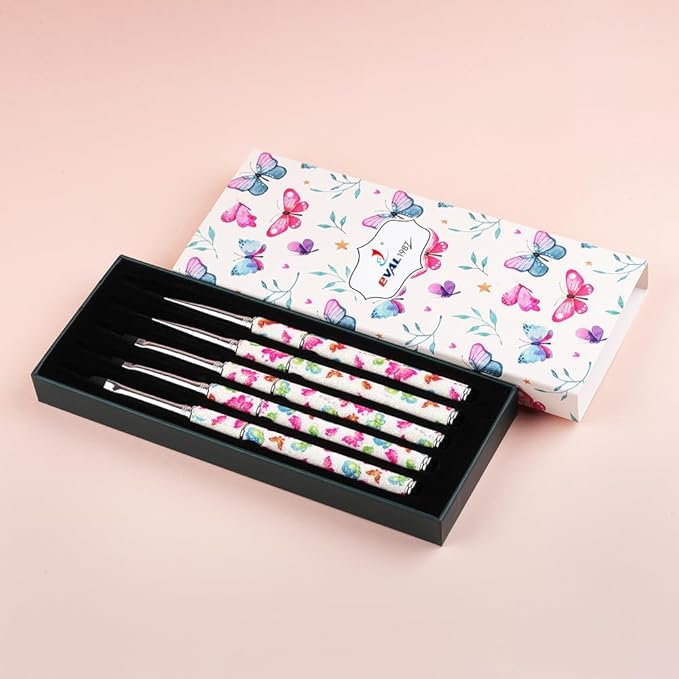 Nail Art Brushes Set Nail Art Design Pen Painting Tools with Nail Extension Gel Brush,Nail Polish Brush, Builder Nail Gel Brush, Nail Art Liner Brush for Salon Gift for Girls Women (Butterfly)
