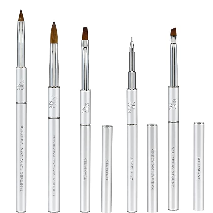Tones Maestro Kolinsky Sculpting Brush - 100% Kolinsky Sable Hair Brush for Acrylic Nails - Ultra Precise Nail Sculpting and 3D Nail Art Brush (#8)