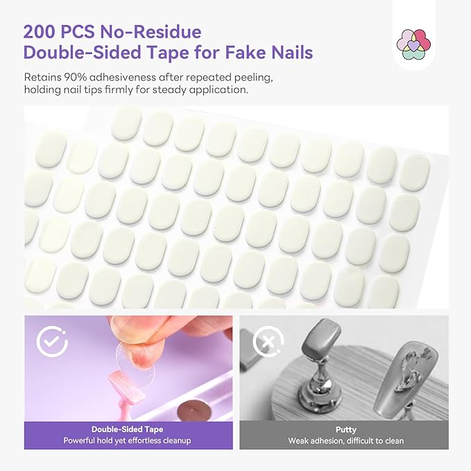 SAVILAND Nail Stand for Press On Nails: 1 Heart Shaped Acrylic Magnetic Nail Holder for Painting Nails 2 Sets Nail Stand False Nail Tips with 200 Double-Sided Tape Home DIY Nail Art Tool Beginner