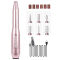 JODSONE Professional Electric Nail Drill 20000RPM Low Noise Work efficiently with 6 Replacement Drills for Salon and Home Use
