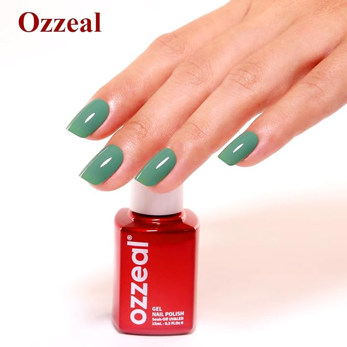 Gel Polish, 0.5 Fl Oz Olive Green Gel Nail Polish Autumn Winter Soak Off LED UV Gel Nail Polish Art Starter Manicure Salon DIY Nail Gel Polish