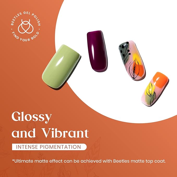 Beetles Spring Gel Polish Set, 6 Colors Green Yellow Orange Gel Nail Polish Colors Sunset Leaves Soak Off Nail Art Lamp UV LED Cured Manicure Nail at Home Gifts for Women st patricks day