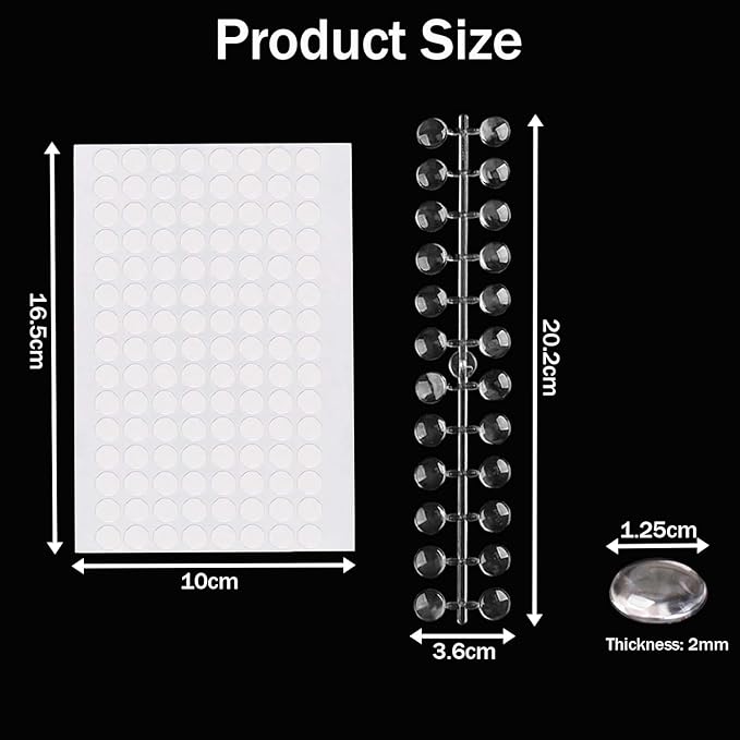 360pcs Nail Polish Swatch Dots, Nail Color Display Chart, Round False Nail Display Tips Clear with Adhesive Sticker, Color Display Tips for Nail for Nail Swatches Training Practicing Cards