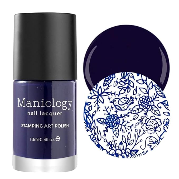 Maniology Essentials Primary Stamping Polish Set | 6-Piece Basic Nail Art Colors Collection (Silver, Gold, Dark Blue, Red, White, Black) – 13ml Bottles for Creative Nail Art Designs & DIY Manicures