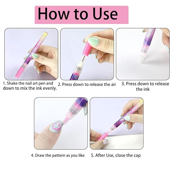12 Colors Nail Art Pens Set,Upgrade 0.5mm Fine Tip Nail Polish Pens Set,Quick-dry Waterproof Drawing Painting Pens, Portable Nail Art Tools for Home Salon and DIY Nail Art