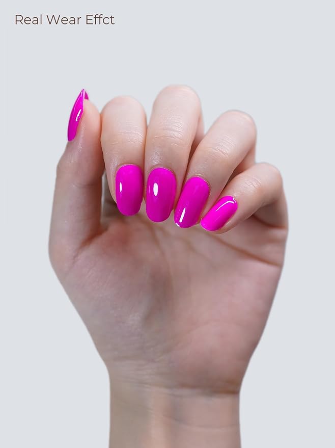 Semi Cured Gel Nail Strips - UV Light Gel Nail Stickers - 20 Long Lasting Salon Quality Wraps (Sultry Pink)
