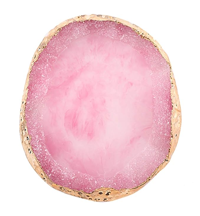 AKOAK 1 Pack Phnom Penh Resin Crystal Agate Palette Nail Art Gel Nail Polish Palette Nail Piece Display Tool,Pink