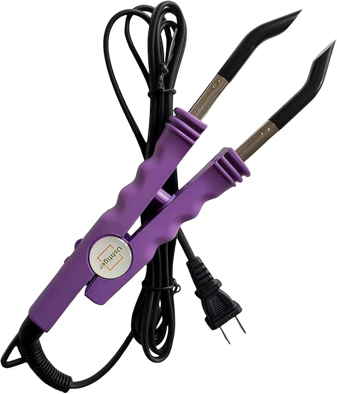 Keratin Hair Extensions Tools Flat Tip Fusion Hair Extension Iron Connector Wand Heat Install Tool Set Keratin Bonding Machine Melting Gun Purple