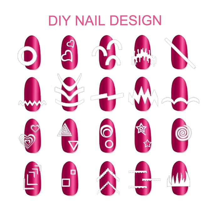 TailaiMei 1768 Pieces 60 Designs French Manicure Nail Stickers, Nail Art Tips Guides for DIY Decoration Stencil Tools (36 Sheets)