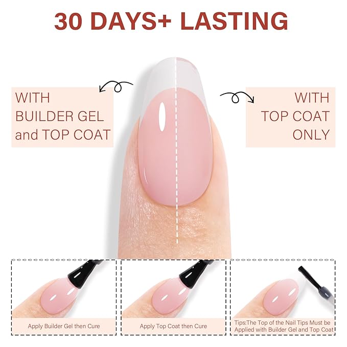 AILLSA French Gel Nail Tips, 180 Pcs Pink French Tip Press on Nails Short Almond, Pre-Applied Primer & Base Coat, No Need File, Soft Nail Tips, Fake Nails for Nail Art DIY 15 Sizes
