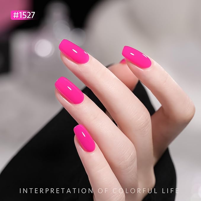 GAOY Black White Gel Nail Polish Set, 6 Colors Hot Pink Jelly Nude, UV Light Cure Gel Polish for Salon and Nail Art DIY at Home