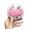 Olive & June Instant Mani Press-On Nails (Glue) | 42 Fake Nails, 21 Sizes | Non-Toxic, Long-Lasting Recycled Materials Realistic Look | Spring Flowers & Patterns | Short, Round | HZ Velvet
