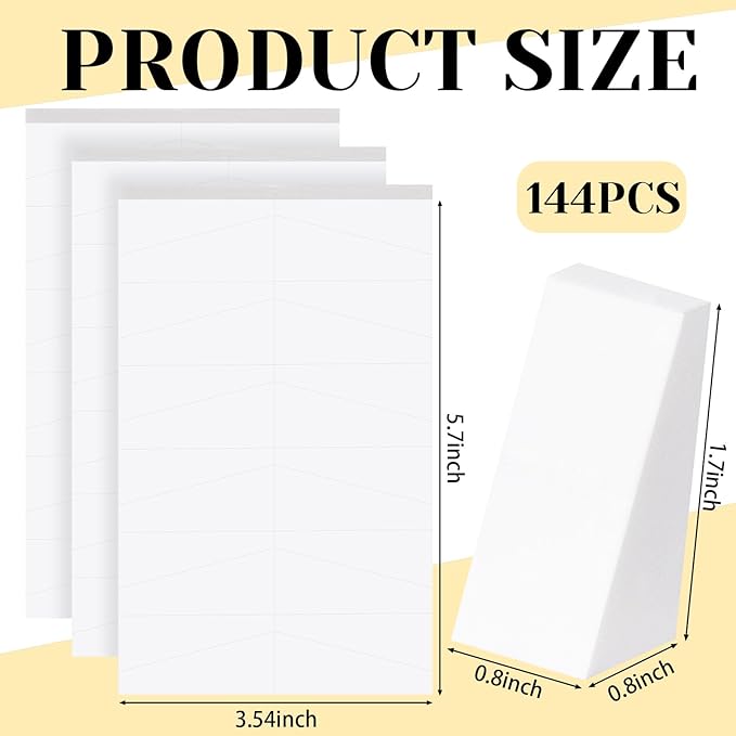 Mimorou 144 Pcs Ombre Nail Sponges Mini Nail Art Sponges White Ombre Brush Professional Tools Accessories Supplies Home DIY Art Salon, 1.7"x0.7"x0.75"