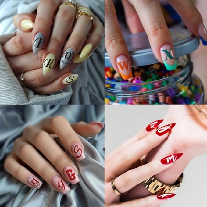 PH PandaHall 6pcs Letter Nail Stamping Plates Alphabets Patterns Nail Art Design Number Nails Art Stencil Personalized Typeface Manicure Image Plate for Women DIY Print Manicures Salon Supplies