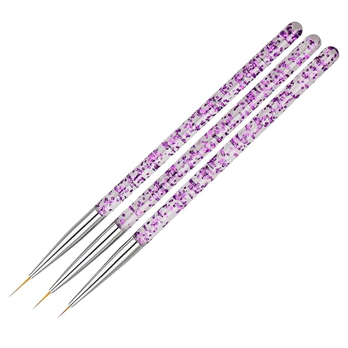 3 Pcs Blue Nail Art Liner Brushes Nail Art Supplies UV Gel Painting Acrylic Nail Art Brushes for Home Salon Valentine's Day/Mother's Day/Wedding/Anniversary/Party/Graduation/Christmas/Birthday Gifts