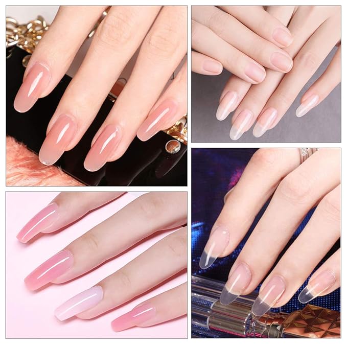 MODELONES Poly Extension Gel Dual Nail Form 120pcs Coffin Nails Clear Ballerina Nail Tips Full Cover