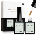 CANNI 2 Pcs No Wipe Gel Top Coat Set- High Gloss Shiny Long Lasting Top Coat Clear Gel Nail Polish Kit, Soak Off Nail Art Home and Professional Manicure
