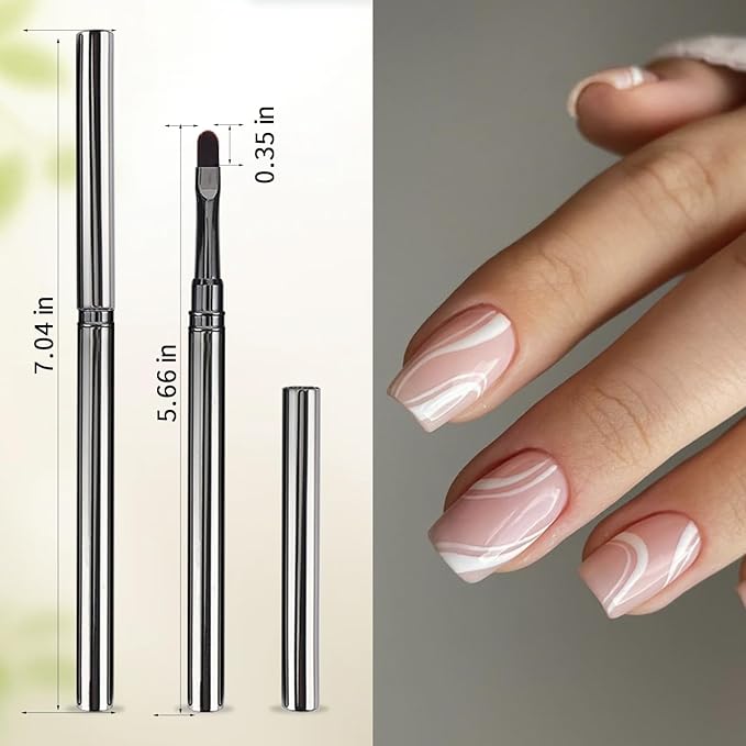 SILPECWEE 1pc Acrylic Nail Brush Gel Nail Art Brushes Nail Clean Up Brush Nail Design Brush Builder Gel Brushes for Nails Paint Pen Nail Polish Brush Manicure Brushes