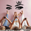 SUPERDANT Brows and Eyes Wall Stickers Crown Vinyl Wall Decals Living Room Art Wallpaper Beauty Salon DIY Decoration Print for Beauty Shop Girls' Room Livingroom Bedroom Decoration