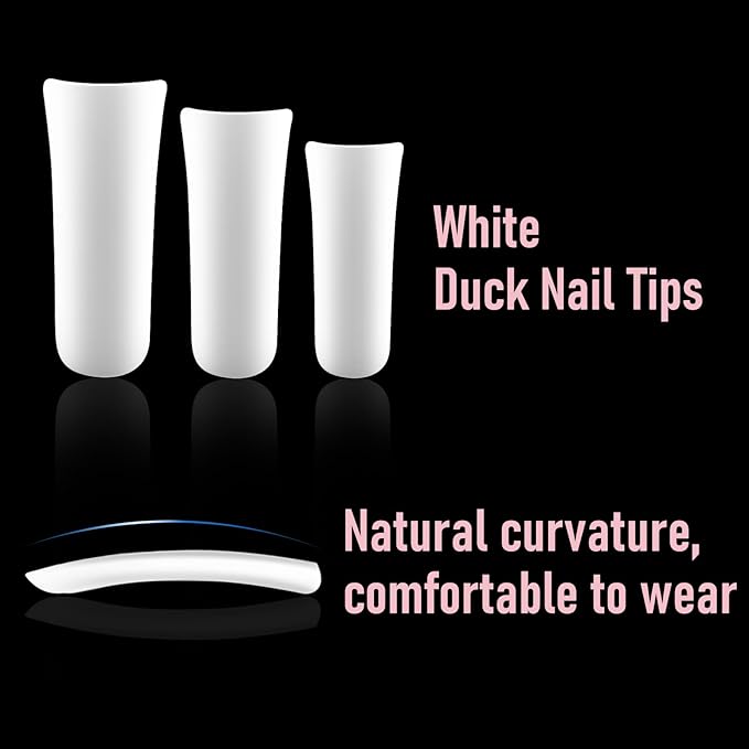 Duck Nail Tips 120Pcs XXL White Duck Feet Nail Tips Extra Long Duck Nails Y2K Press on Nails 12 Sizes Full Cover Acrylic False Nails for Manicure Salon and Home DIY