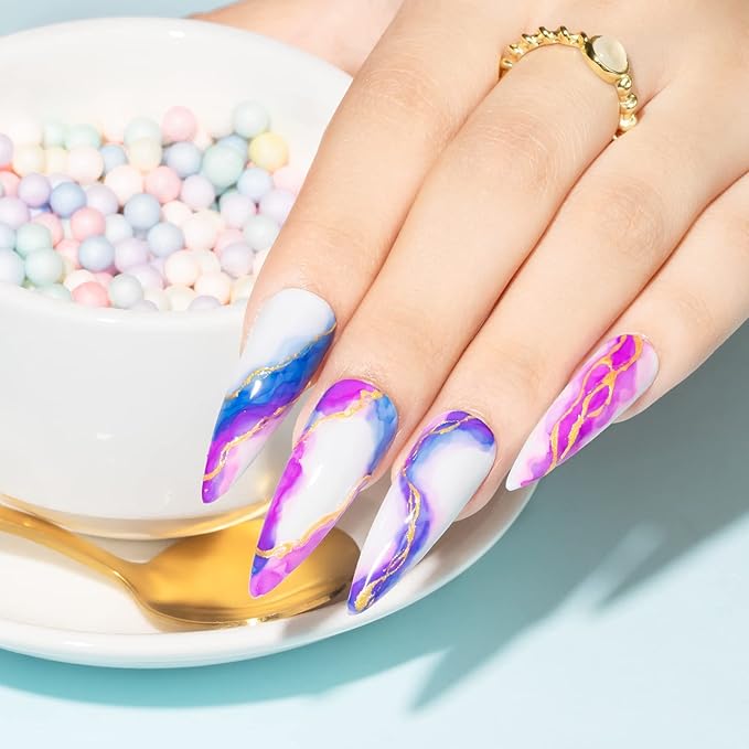 Blooming Nail Polish - Marble Ink for Nails Watercolor Nail Art Design for Spreading Flower Blossom Effect Home DIY Nail Salon