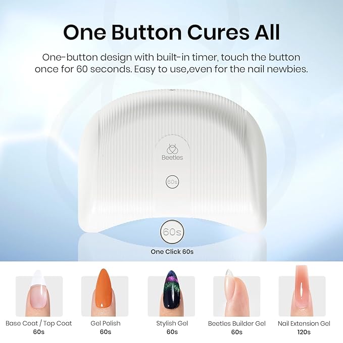Beetles Gel Polish UV LED Nail Lamp, Fast Drying Nail Dryer Compact Manicure Light with Timer Setting Sensor Elegant Shell UV Light for Gel Nails DIY Home Gift for Her