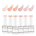 Nicedeco Hema Free Rubber Base Gel Polish for Nails 6 Pcs Cruelty Free Vegan Rubber Gel Nail Strengthener Nude Pink Nail Gel Polish Set 36