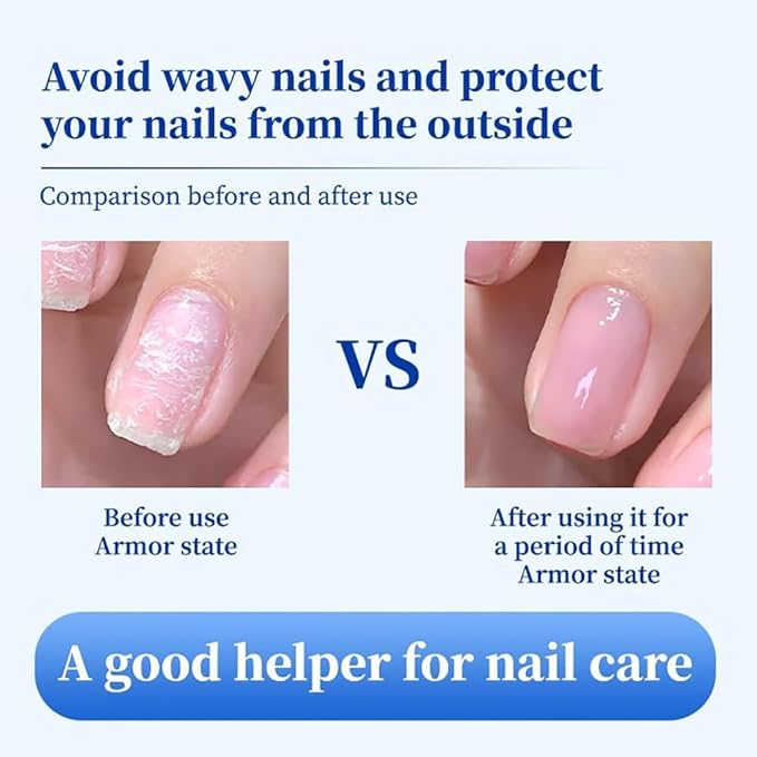 Gentle & Effective Natural Nail Repair Solution - Repairs CrackedCuticles, Hyaluronic acid Anti-fracture natural luster, nail hardener Calcium, Fast Absorbing