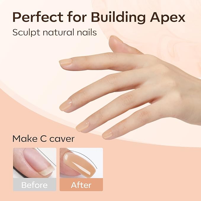 modelones Builder Nail Gel Polish Set, Base Colors 8-in-One Jelly Caramel Brown Latte Clear Builder Nail Gel for Nails Strengthener Hard Extension Rubber Lamp Cured 6 Colors