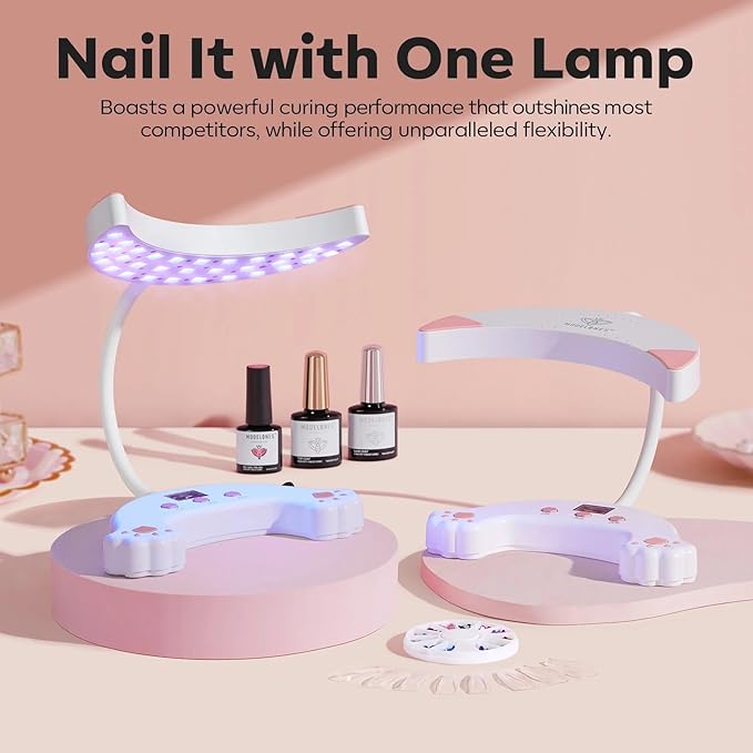 modelones UV LED Nail Lamp, Gooseneck UV Light for Gel Nails, 48 W Nail Light for Gel Polish with 3 Timers and LCD Display, LED Lamp for Fast Curing Gifts for Women Girls