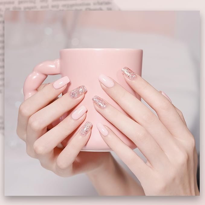 GAOY Pink Gel Nail Polish, 16ml Soak Off Gel Polish, UV Light Cure for Nail Art DIY Manicure at Home, 2082 Barely Pink