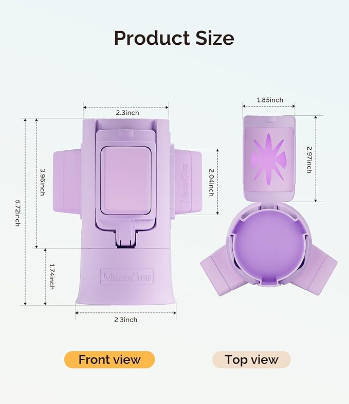 MelodySusie GelCarousel For Nail Polish Bottle Holder and Nail Art Tools Organizer, 360° Rotating Storage Container with 3Pcs Detachable Silcone Gel Polish Holder, Purple(Only Box)