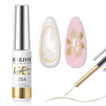 RARJSM Metallic Chrome Gel Liner Nail Art Champagne Gold 3D Mirror Effect Gel Nail Polish 8ml Build in Thin Brush Metal Painted Drawing Striper Painting GelPolish Soak off Curing Requires Home Salon