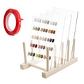 4 PCS Transparent Nail Art Display Board with Wooden Display Holder, Acrylic Display Polish Board with Double Sided Tape False Nail Tips Sample Display Holder Nail Color Nail Practice Board