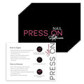 50 Pack Bebbtiy Press on Nail Instructions Cards, Application Guides, Aftercare Manicure Usage Business Supplies Card (Black-2)