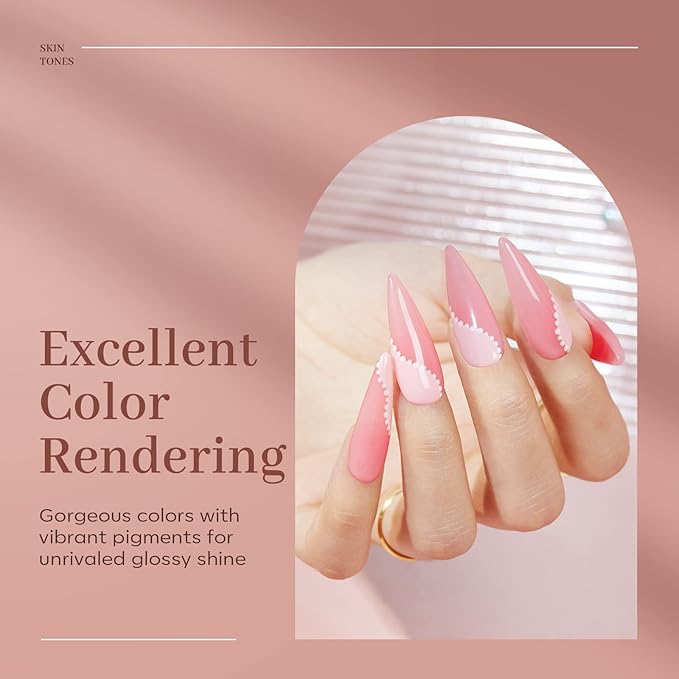 modelones Poly Nail Gel Set, 6 Colors Nude Pink Brown Daily Collection Poly Extension Gel Set Builder Manicure DIY Design Nail Art Home Salon Beauty Gift