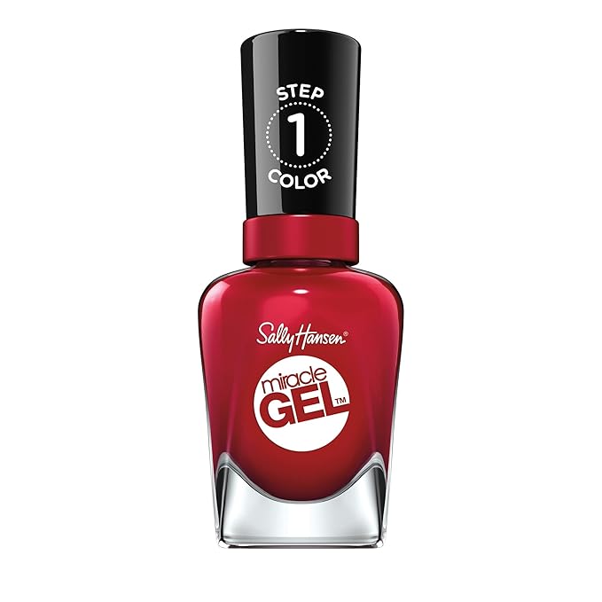 Sally Hansen Miracle Gel Salon Quality Nail Polish | Gel-Like Formula, Two-Step System, No UV Light Needed, Long Lasting | Opaque, Glossy | 474 Can't Beet Royalty | Rich Burgundy Nail Color