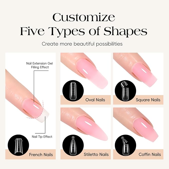COSCELIA 22PC Poly Nail Gel Kit Starter Kit, 15 Colors 16ML Poly Nail Extension Gel Colors for Beginners without Lamp Thickening Solutions Top Base Coat at Home Gifts for Women