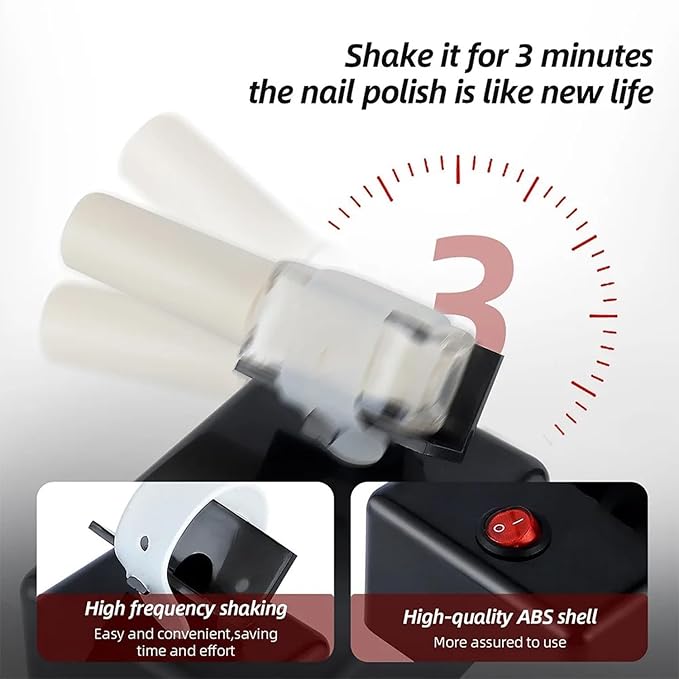 Electric Paint Mixer & Nail Polish Shaker - Professional Vortex Shaker Machine for Hobby Model Color, Lash Glue, Tattoo Ink - Continuous Liquid Mixer with Non-Slip Base
