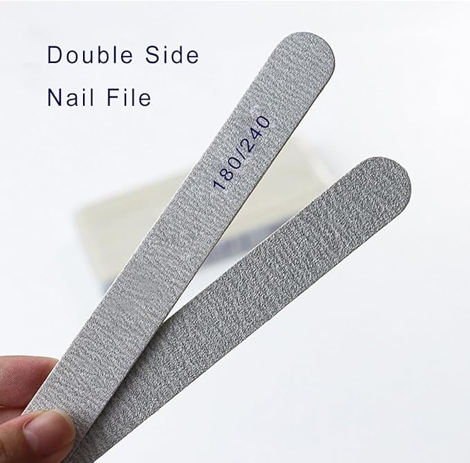 Nail File 20 PCS Professional Double Sided 180/240 Grit Durable Nail Files Manicure Tool and Nail Buffering Files