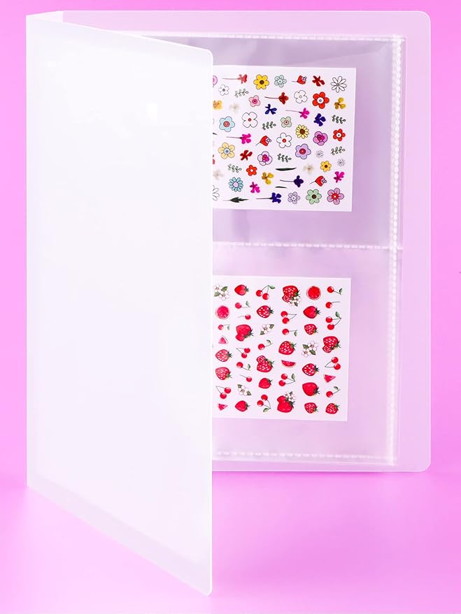 Kalolary 160 Slots Nail Art Sticker Storage and Organizer Book - Empty Display Album for Women Girls (2 Books)