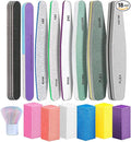 Nail Files and Buffers - TONOKAILS 18Pack Manicure Tools Kit, Nail File Set Double Sided Nail Files for Acrylic Dip Nails, 6Pcs Four Sided 120 Grit Nail Buffer Block Sponge Polished for Home Salon