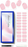 Semi Cured Gel Nail Strips - UV Light Gel Nail Stickers - 20 Long Lasting Salon Quality Wraps (Sweet Pink Enigmatic)