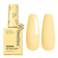 Beetles Yellow Gel Polish - Butter Time, Hema Free Pastel Yellow Gel Nail Polish, 8ML/0.27Fl Oz Soak Off UV LED Lamp Pastel Nails Art, Long-Lasting Manicure Salon DIY Home Easter Spring Nails