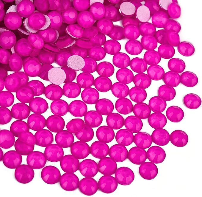 Blinginbox Flatback Rhinestones Round Gems, 1440pcs Luminous Series Glass Stones Neon Gems Non Hotfix Crystal Rhinestones for Nail Charms Crafts Clothes Tumblers,Hot Pink Neon,SS16.