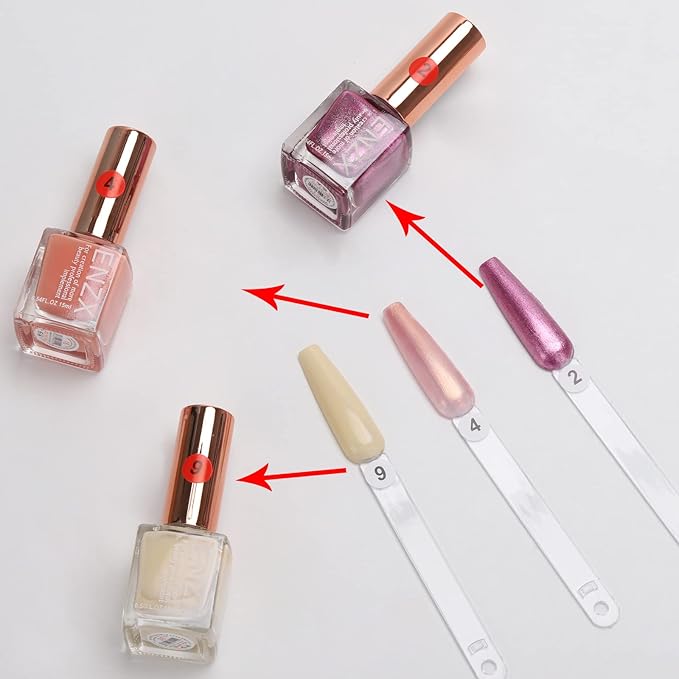 300 Pcs Nail Swatch Sticks with Number Stickers, Clear Fan-shaped Nail Polish Color Sample Sticks Display, Practice Nails Sticks with Ring for Board Home