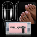 300pcs Toe Nail Dual Forms for Poly Gel Toenail Extension, Reusable Full Cover Molds for French Tip Acrylic Toenails for Salon and DIY at Home 15 sizes