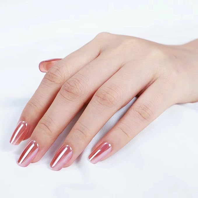 Rnker Press On Nails - Light Red, Short Square Top gel Nails with a Glossy Glaze Finish, 15 Sizes - 30 Nail Kit with Glue