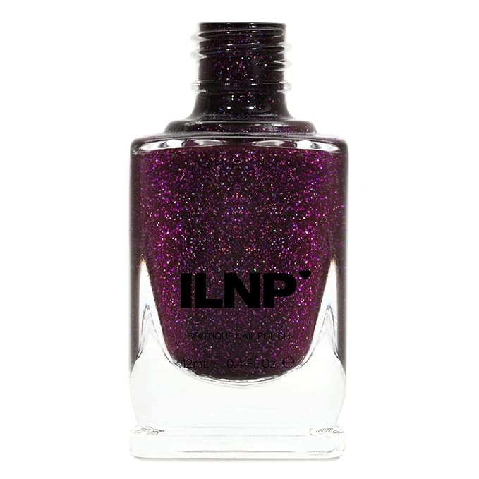ILNP Madeline - Delicious Dark Berry Holographic Nail Polish, Chip Resistant, 7-Free, Non-Toxic, Vegan, Cruelty Free, 12ml